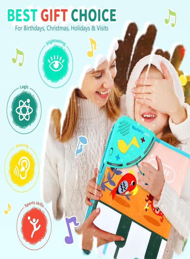 Patpat باتبات® بساط موسيقي على شكل لوحة مفاتيح بيانو لثمانية حيوانات للأطفال من عمر سنة إلى ست سنوات، بساط لعب بيانو للأطفال بعشرة أصوات، هدية عيد ميلاد للبنات والأولاد بعمر سنة واحدة، ألعاب تعليمية لتنمية الاهتمامات (43.3 × 14.2 بوصة) - Image 5